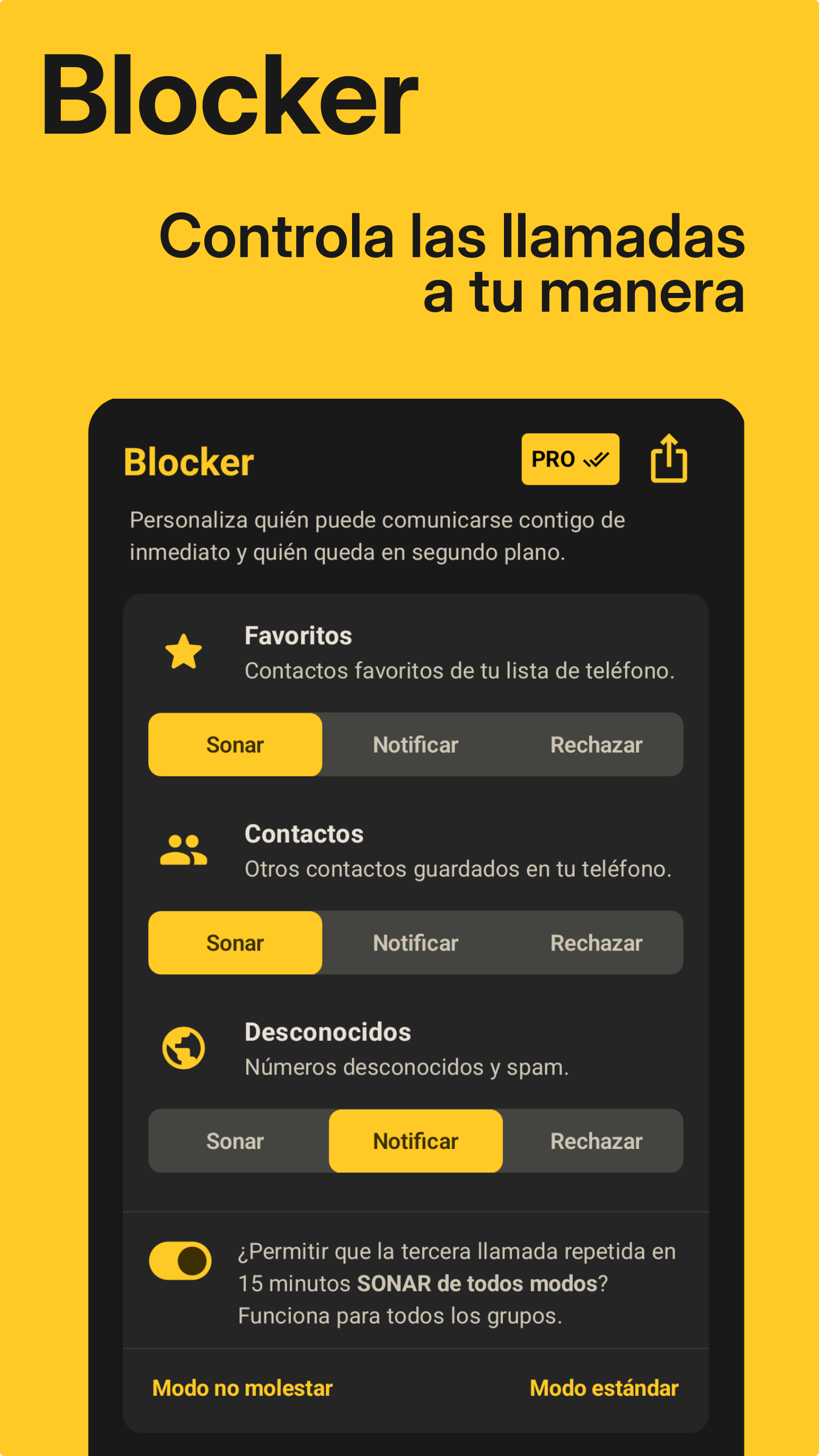 Pantalla inicial del Blocker